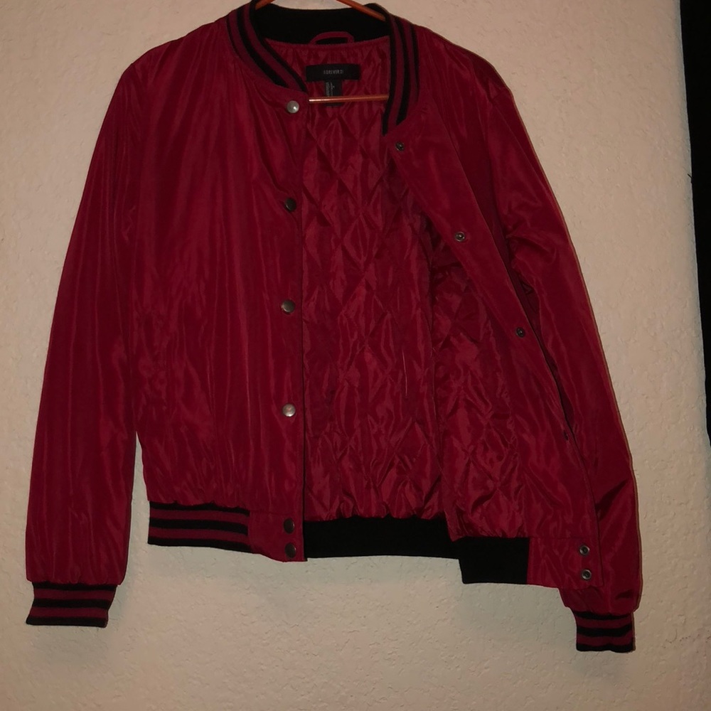 Red bomber jacket